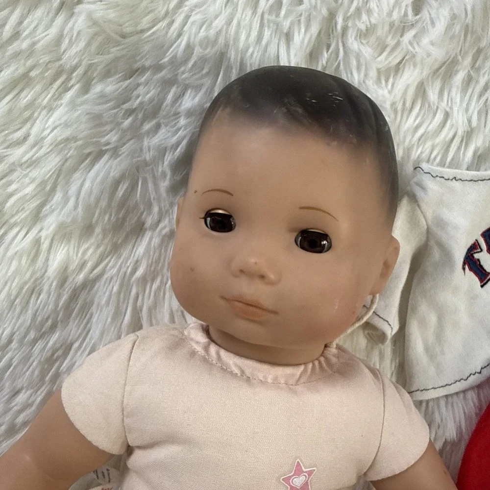 American Girl Bitty Baby Doll Dark Molded Hair Brown Eyes 2013 Unbranded Outfit